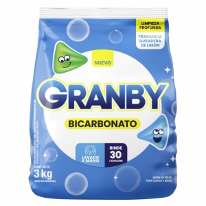 GRANBY JABON EN POLVO 3KG L/MANO BICARBONATO LIMON
